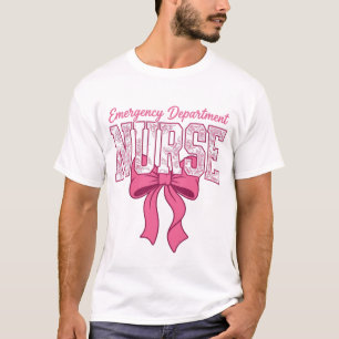 Diseño de camiseta de lazo rosa de enfermera del d