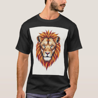 Diseño de camiseta de león con brillo geométrico