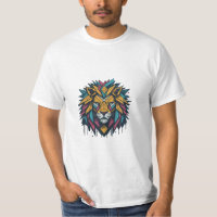 Diseño de camiseta de león geométrico