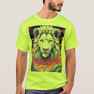 Diseño de camiseta de león geométrico retro Pixel 