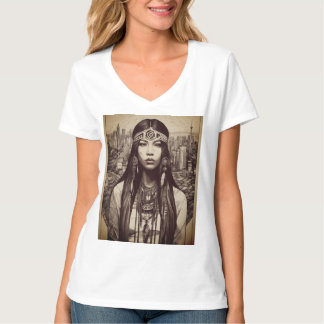 Diseño de camiseta de linework nativo americano