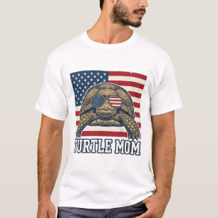 Diseño de camiseta de mamá tortuga patriótica vint