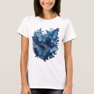 Diseño de camiseta de MARIPOSAS FLORALES de plata