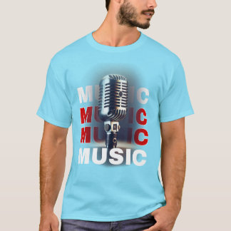 Diseño de camiseta de micrófono con vibraciones mu