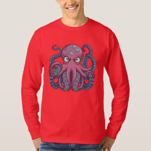 Diseño de camiseta de monstruo del pulpo vectorial