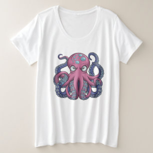 Diseño de camiseta de monstruo del pulpo vectorial