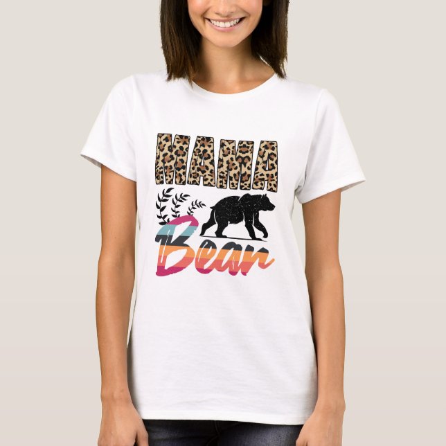 Diseño de camiseta de oso de mamá con forma de oso (Anverso)