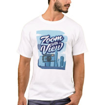 Diseño de camiseta de paisaje urbano de cámara con