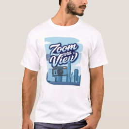 Diseño de camiseta de paisaje urbano de cámara con