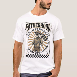 Diseño de camiseta de papá vaquero esqueleto vinta