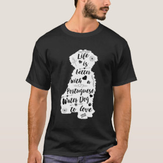 Diseño de camiseta de perro de agua portuguesa par