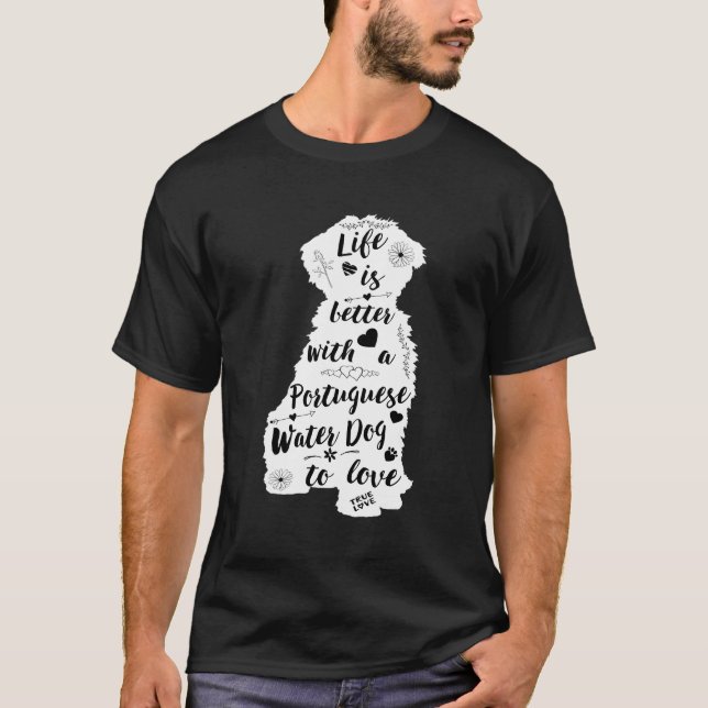 Diseño de camiseta de perro de agua portuguesa par (Anverso)