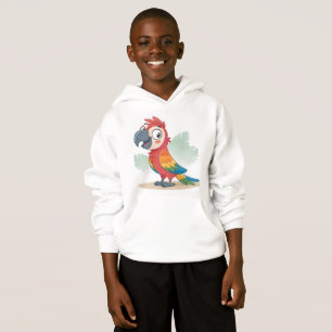 Diseño de camiseta de personaje de loro de dibujos