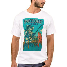 Diseño de camiseta de pez espacial con temática de