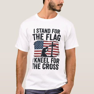 Diseño de camiseta de pie para la bandera arrodíll