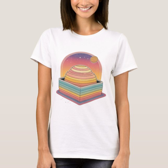 Diseño de camiseta de planetas de golosinas cósmic (Anverso)