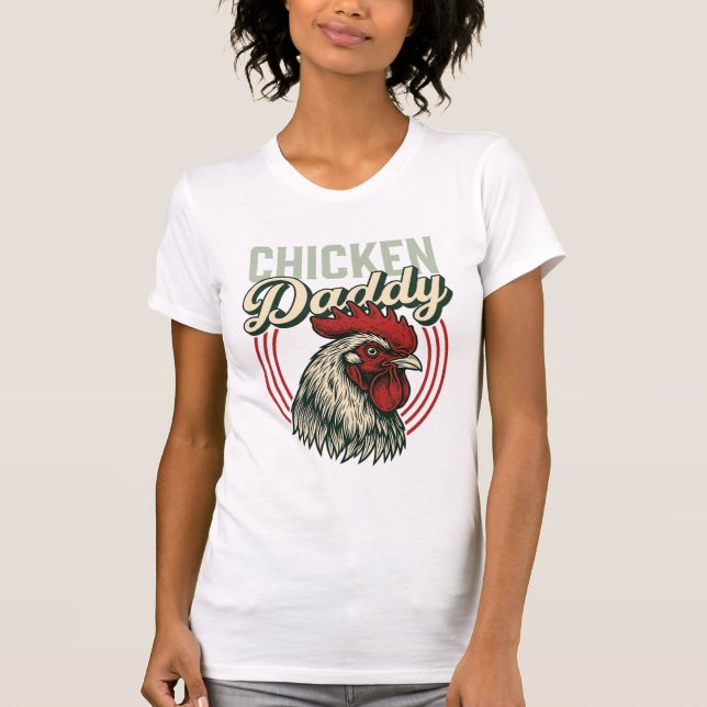 Diseño de camiseta de pollo vintage Daddy Rooster_ (Anverso)