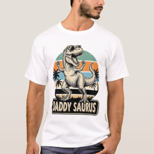 Diseño de camiseta de puesta de sol de dinosaurio