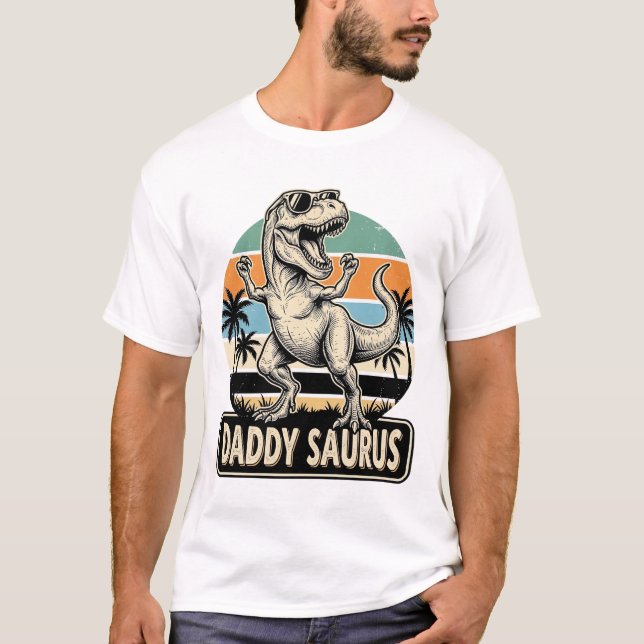 Diseño de camiseta de puesta de sol de dinosaurio  (Anverso)