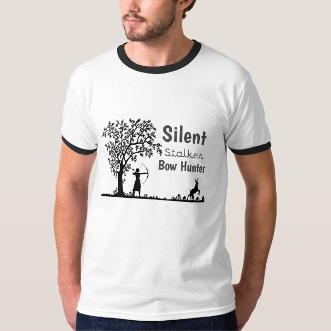 Diseño de camiseta de Silen Stalker Bow Hunter par (Anverso)