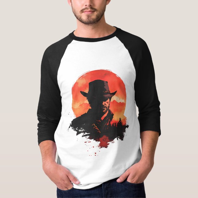 Diseño de camiseta de silueta de Red dead (Anverso)