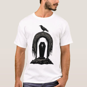 Diseño de camiseta de silueta de tumba de cementer