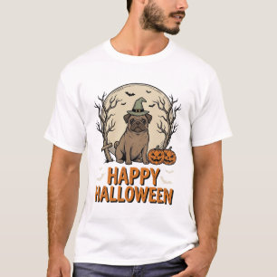 Diseño de camiseta de sombrero de bruja de perro P