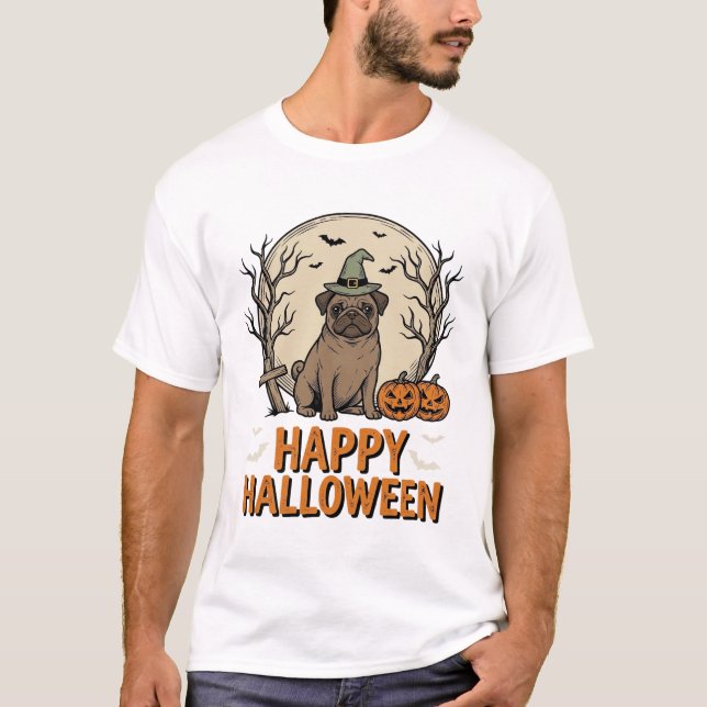 Diseño de camiseta de sombrero de bruja de perro P (Anverso)