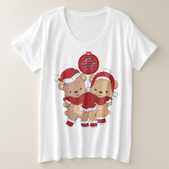 Diseño de camiseta de tamaño Feliz Navidad Plus (Anverso del diseño)