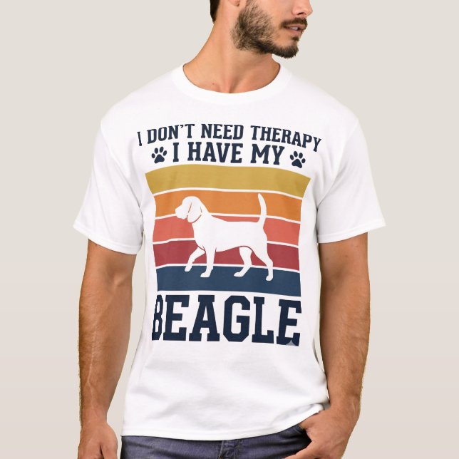 Diseño de camiseta de terapia de perro Beagle vint (Anverso)