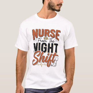 Diseño de camiseta de turno de noche de enfermera