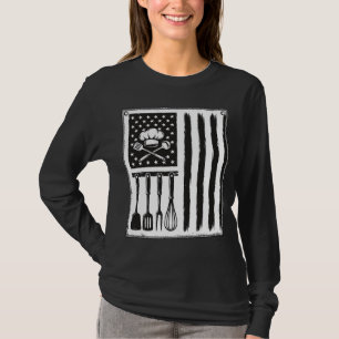 Diseño de camiseta de utensilios de cocina Bandera