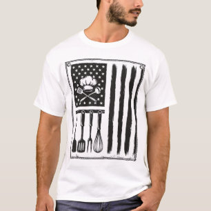 Diseño de camiseta de utensilios de cocina Bandera