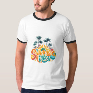diseño de camiseta de vibraciones de verano