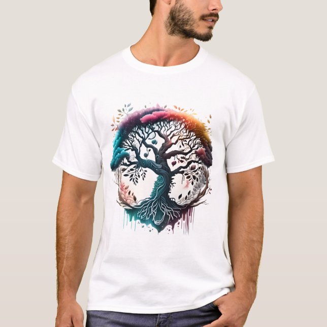 Diseño de camiseta del espectro de árboles vibrant (Anverso)