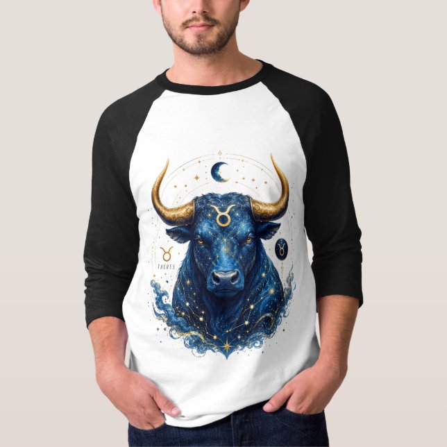 Diseño de camiseta del toro celestial Tauro (Anverso)