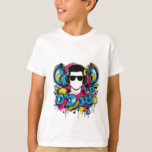 Diseño de camiseta dinámica de DJ Graffiti