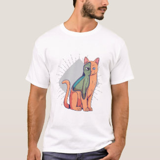 Diseño de camiseta divertida de gato alienígena de