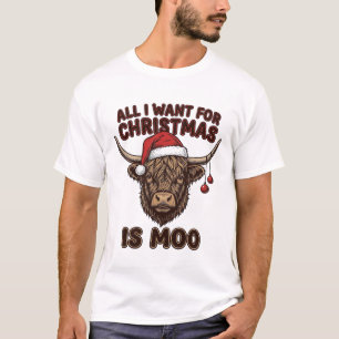 Diseño de camiseta divertida de Navidad de vaca de