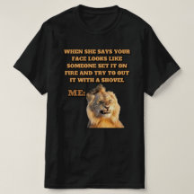 Diseño de camiseta divertida del meme del león