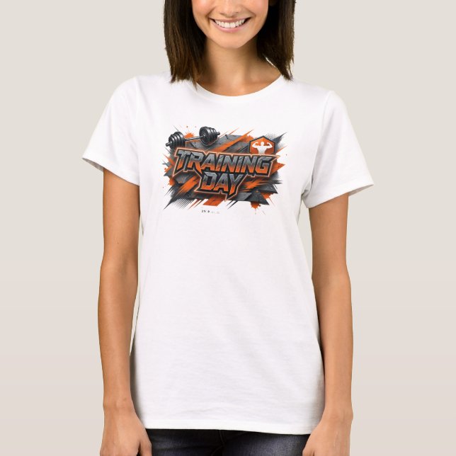 Diseño de camiseta Dynamic Pink TRAINING DAY (Anverso)