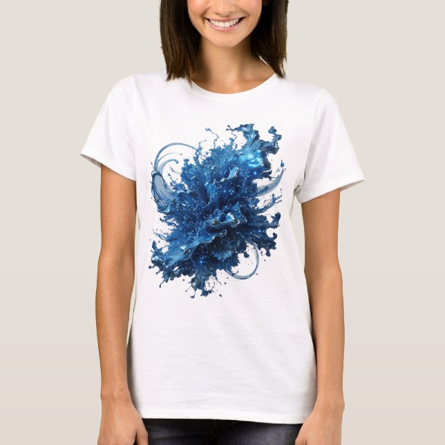 Diseño de camiseta Edgy Silver WATER FLOW (Anverso)