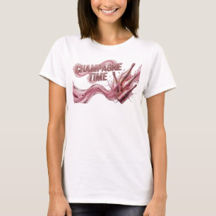 Diseño de camiseta elegante ROJO TIEMPO DE CHAMPÁN