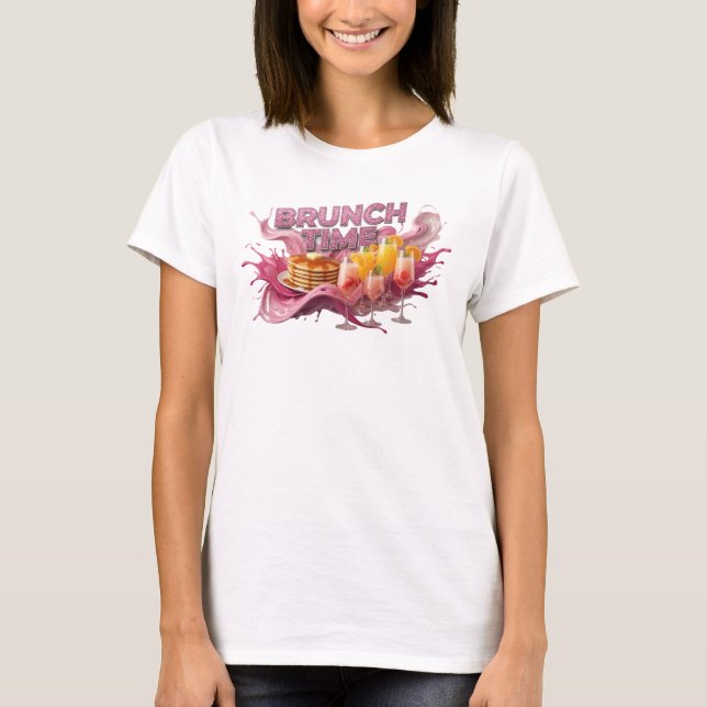 Diseño de camiseta FRESH PINK BRUNCH TIME (Anverso)