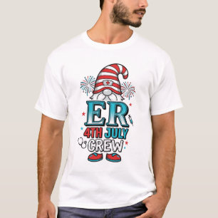 Diseño de camiseta Gnome Patriótico ER 4 de julio 