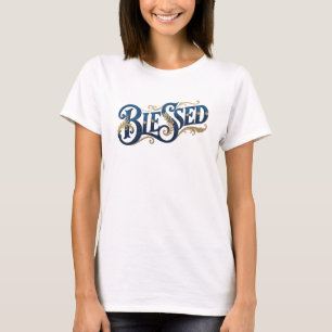 Diseño de camiseta gráfica 2D BENDITO expresivo