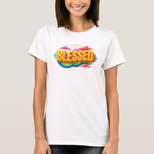 Diseño de camiseta gráfica BLESSED de moda