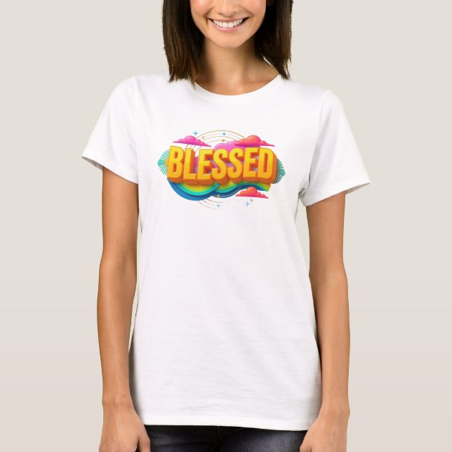 Diseño de camiseta gráfica BLESSED de moda (Anverso)