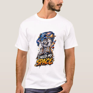 Diseño de camiseta gráfica de astronauta de galaxi
