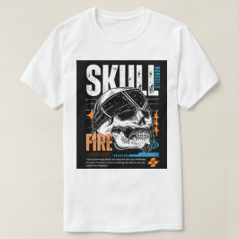 Diseño de camiseta gráfica de cráneo con estilo